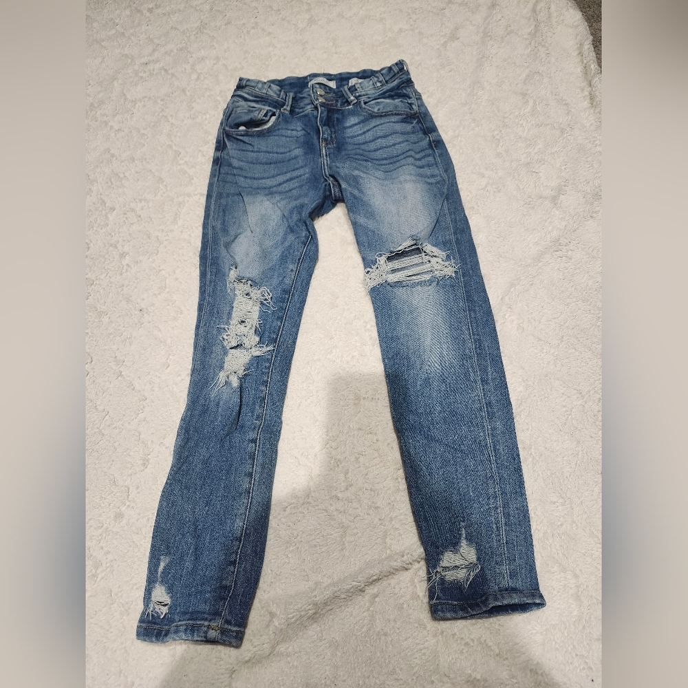 Signature Distressed Blue Denim Jeans